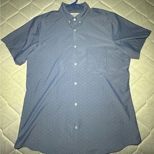 Mizzen+Main Blue Button up short sleeve men’s xxl trim fit